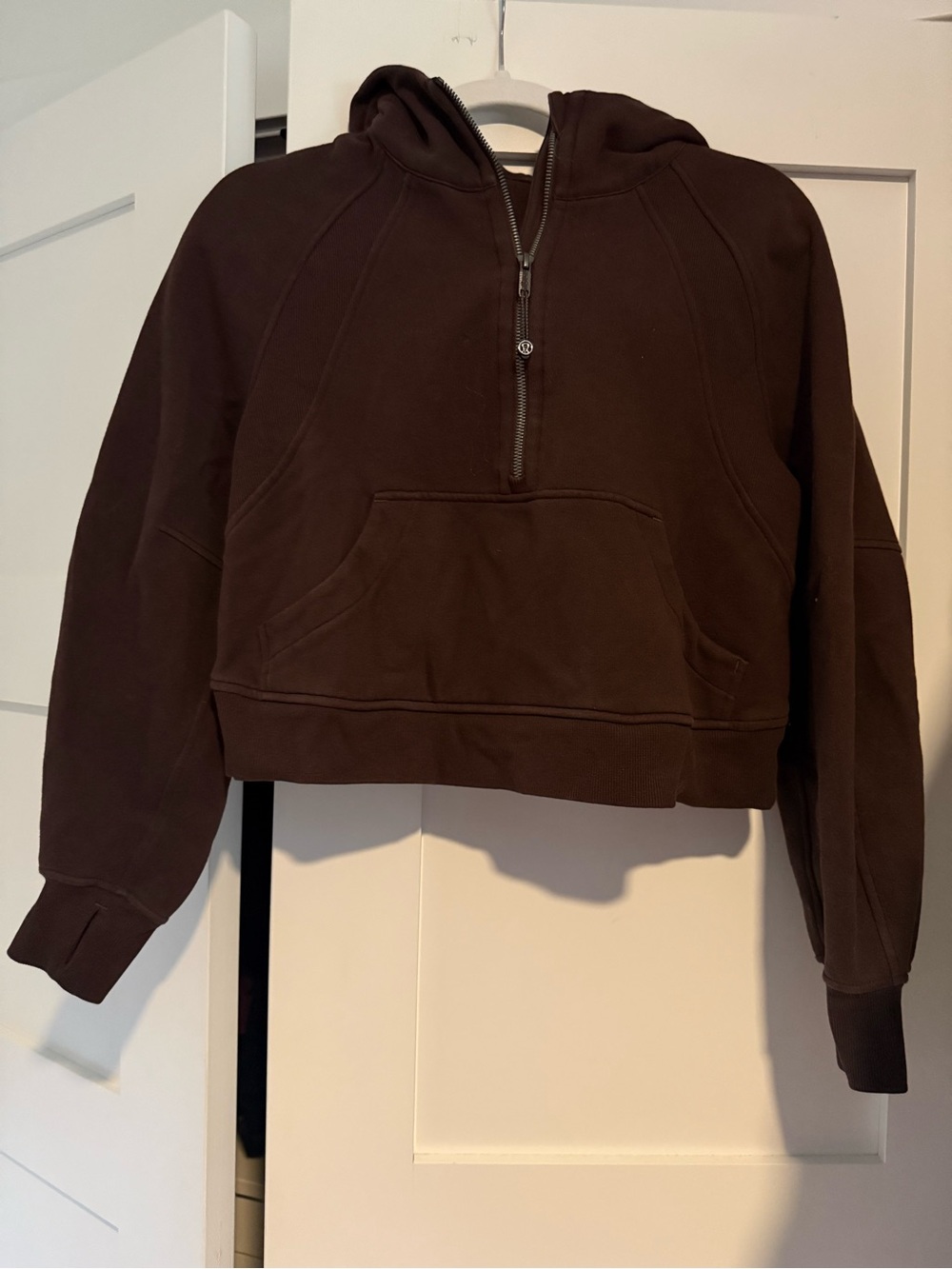 Cropped Scuba Half Zip Hoodie